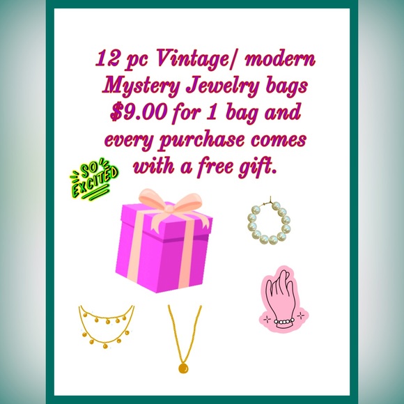 Vintage Jewelry - COPY - COPY - COPY - 12 pc Vintage/Modern Mystery 🕵️‍♀️❓Jewelry Bags $9.00